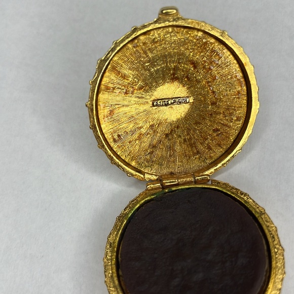 Estee Lauder Perfume Pendant Vintage 1970’s Necklace Lapis Gold - Picture 6 of 6